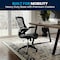 Flash Furniture Mesh Contemporary Chair, 17-1/4" to 20-3/4", Adjustable Arms, Black LeatherSoft/Mesh BL-X-5M-LEA-GG - alternate 7